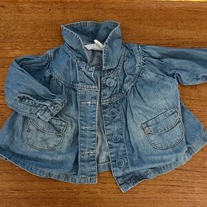 H&M Kids Blue Denim Jacket with Ruffle Detail